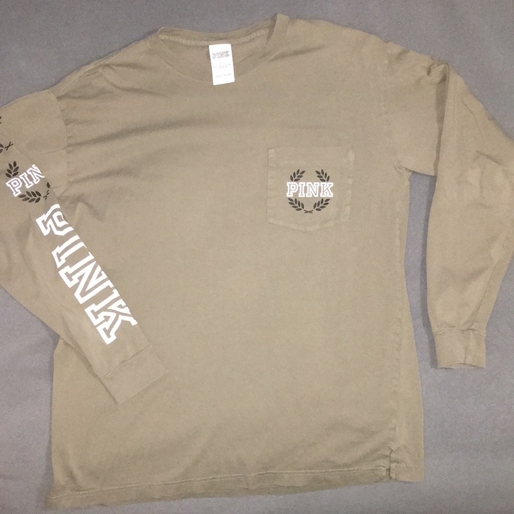 Army green PINK long sleeve t-shirt